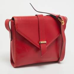 Yves Saint Laurent Red Leather Vintage Flap Crossbody Bag