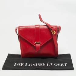 Yves Saint Laurent Red Leather Vintage Flap Crossbody Bag