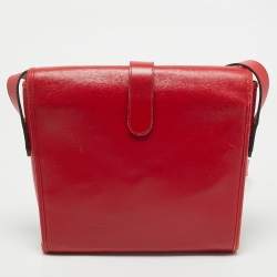 Yves Saint Laurent Red Leather Vintage Flap Crossbody Bag