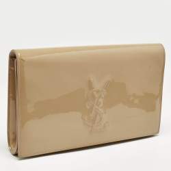 Yves Saint Laurent Beige Patent Leather Belle De Jour Clutch
