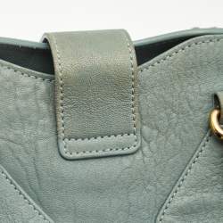 Yves Saint Laurent Light Blue Leather Medium Cabas Chyc Tote