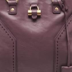 Pre Owned Yves Saint Laurent Mauve Leather Oversized Muse Bag