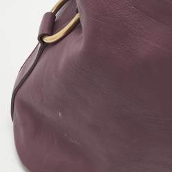 Pre Owned Yves Saint Laurent Mauve Leather Oversized Muse Bag