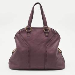 Pre Owned Yves Saint Laurent Mauve Leather Oversized Muse Bag