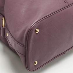 Pre Owned Yves Saint Laurent Mauve Leather Oversized Muse Bag