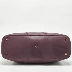 Pre Owned Yves Saint Laurent Mauve Leather Oversized Muse Bag