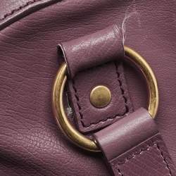 Pre Owned Yves Saint Laurent Mauve Leather Oversized Muse Bag