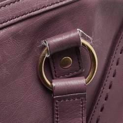 Pre Owned Yves Saint Laurent Mauve Leather Oversized Muse Bag