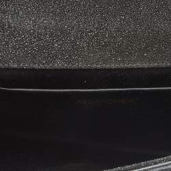 مملوكة مسبقًا Yves Saint Laurent Black Textured Coated Suede Y-Ligne Clutch