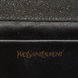 مملوكة مسبقًا Yves Saint Laurent Black Textured Coated Suede Y-Ligne Clutch