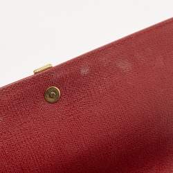 Pre Owned Yves Saint Laurent Red Leather Ligne Y Clutch