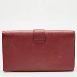 Pre Owned Yves Saint Laurent Red Leather Ligne Y Clutch