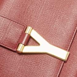 Pre Owned Yves Saint Laurent Red Leather Ligne Y Clutch
