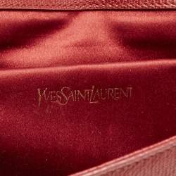 Pre Owned Yves Saint Laurent Red Leather Ligne Y Clutch