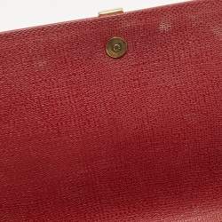 Pre Owned Yves Saint Laurent Red Leather Ligne Y Clutch