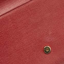 Pre Owned Yves Saint Laurent Red Leather Ligne Y Clutch