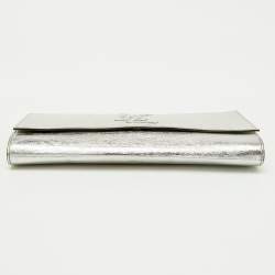 Pre Owned Yves Saint Laurent Silver Leather Belle De Jour Flap Clutch