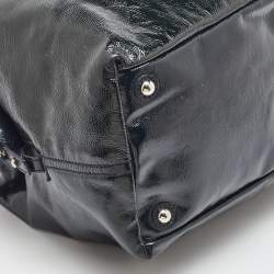 Pre Owned حقيبة سان لوران باريس ايزي جلد لامع زرقاء منتصف الليل