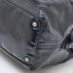 Pre Owned حقيبة سان لوران باريس ايزي جلد لامع زرقاء منتصف الليل