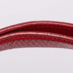 Pre Owned Yves Saint Laurent Red Croc Embossed Patent Leather Tribute Tote