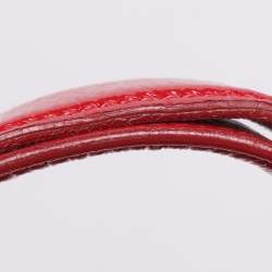 Pre Owned Yves Saint Laurent Red Croc Embossed Patent Leather Tribute Tote