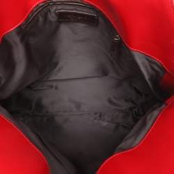 Pre Owned Yves Saint Laurent Red Croc Embossed Patent Leather Tribute Tote