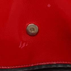 Pre Owned Yves Saint Laurent Red Croc Embossed Patent Leather Tribute Tote