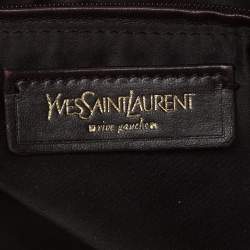 Pre Owned Yves Saint Laurent Red Croc Embossed Patent Leather Tribute Tote