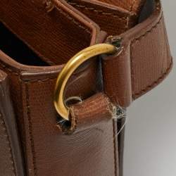 Pre Owned Yves Saint Laurent Brown Leather Large Chyc Flap Shoulder Bag