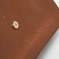 Pre Owned Yves Saint Laurent Brown Leather Large Chyc Flap Shoulder Bag