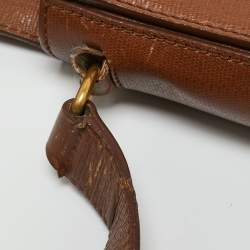 Pre Owned Yves Saint Laurent Brown Leather Large Chyc Flap Shoulder Bag