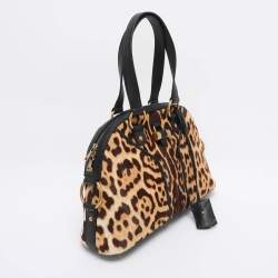 Pre Owned Yves Saint Laurent Beige/Black Calfhair and Leather Muse Bag