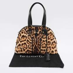 Pre Owned Yves Saint Laurent Beige/Black Calfhair and Leather Muse Bag