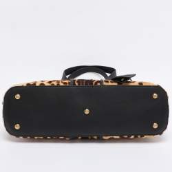 Pre Owned Yves Saint Laurent Beige/Black Calfhair and Leather Muse Bag