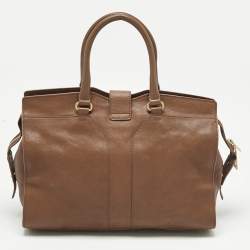 Pre Owned Yves Saint Laurent Brown Leather Medium Cabas Chyc Tote