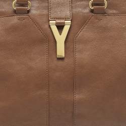 Pre Owned Yves Saint Laurent Brown Leather Medium Cabas Chyc Tote