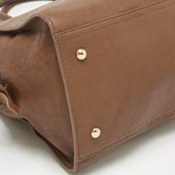 Pre Owned Yves Saint Laurent Brown Leather Medium Cabas Chyc Tote