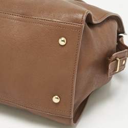 Pre Owned Yves Saint Laurent Brown Leather Medium Cabas Chyc Tote