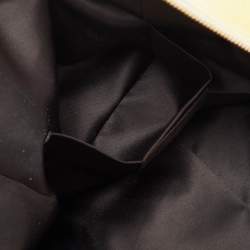 Pre Owned Yves Saint Laurent Light Yellow Patent Leather Floral Applique Downtown Tote