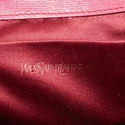 Pre Owned Yves Saint Laurent Fuchsia Leather Ligne Y Clutch