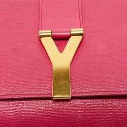 Pre Owned Yves Saint Laurent Fuchsia Leather Ligne Y Clutch