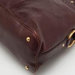 Pre Owned Yves Saint Laurent Burgundy Leather Oversized Muse Bag
