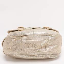 Pre Owned Yves Saint Laurent Metallic Gold Leather Besace Shoulder Bag