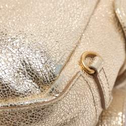 Pre Owned Yves Saint Laurent Metallic Gold Leather Besace Shoulder Bag