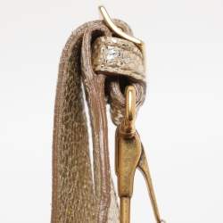 Pre Owned Yves Saint Laurent Metallic Gold Leather Besace Shoulder Bag