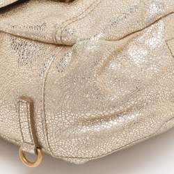 Pre Owned Yves Saint Laurent Metallic Gold Leather Besace Shoulder Bag