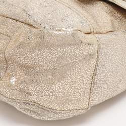 Pre Owned Yves Saint Laurent Metallic Gold Leather Besace Shoulder Bag