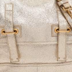 Pre Owned Yves Saint Laurent Metallic Gold Leather Besace Shoulder Bag