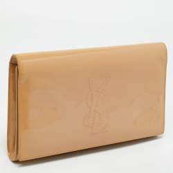 Pre Owned Yves Saint Laurent Beige Patent Leather Belle De Jour Clutch