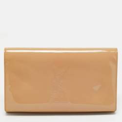 Pre Owned Yves Saint Laurent Beige Patent Leather Belle De Jour Clutch